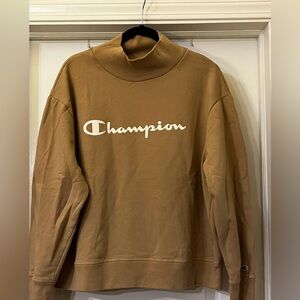 Champion Women’s XL Mock Neck Tan Pullover Sweatshirt